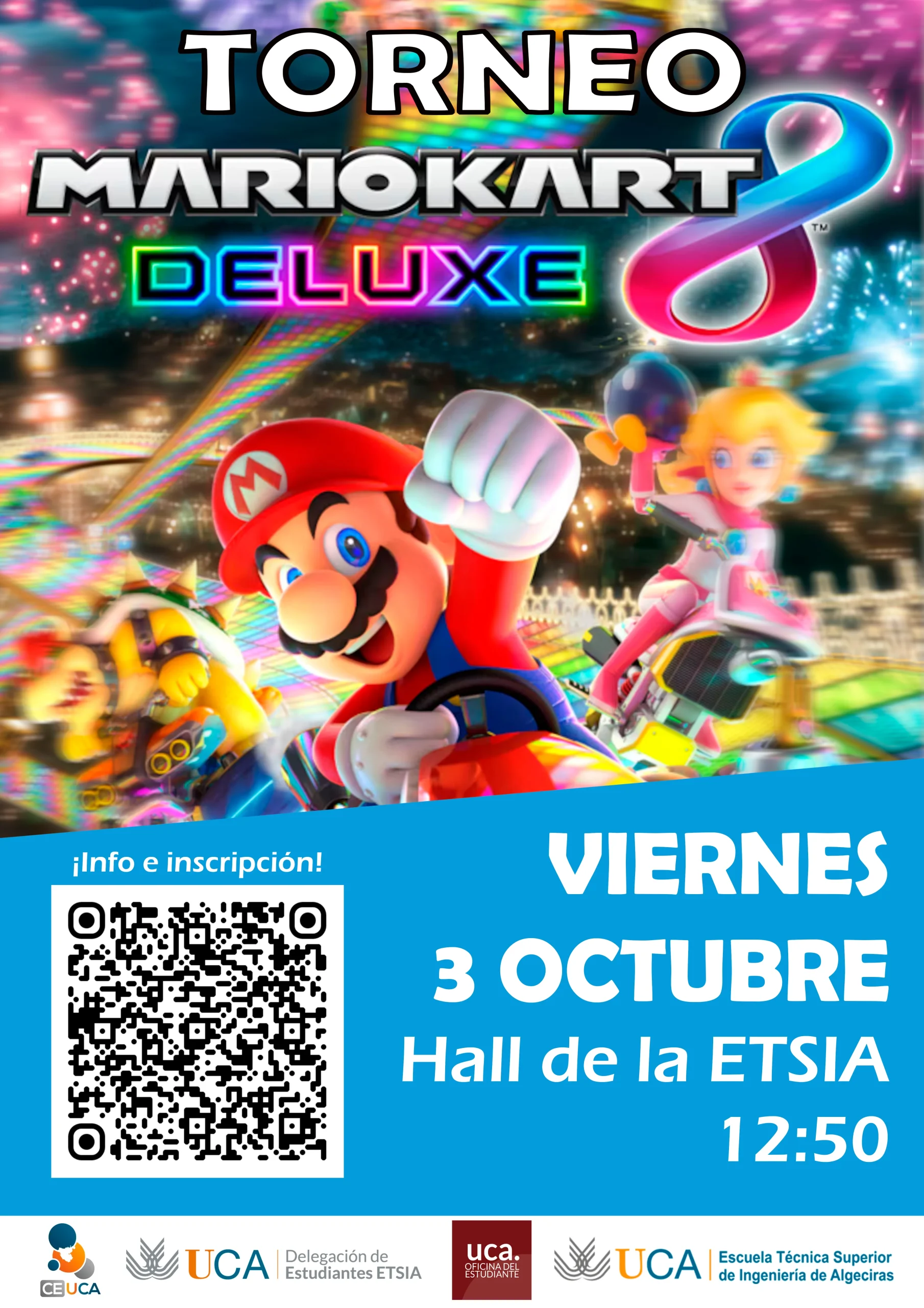 Torneo de Mario Kart organizado por la Delegación de Estudiantes de la Escuela Técnica Superior de Ingeniería de Algeciras